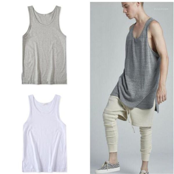 fashion casual loose cotton sleeveless shirts tank men fitness shirt mens singlet bodybuilding workout gym vest fitness men1, White;black